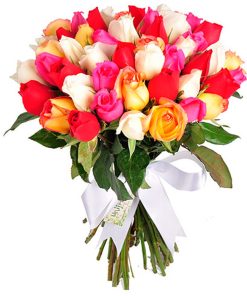 Buquê Supreme Colorido Luxo 50 Rosas