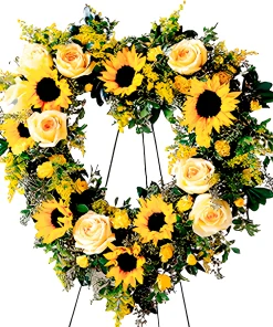 Coração de flores Premium Ouro